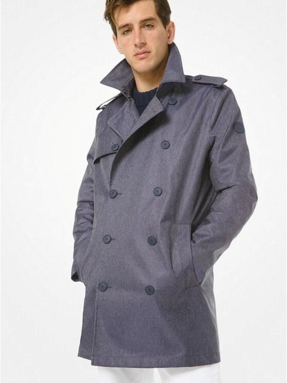 Michael Kor's Men's Denim-Weave Trench Coat
